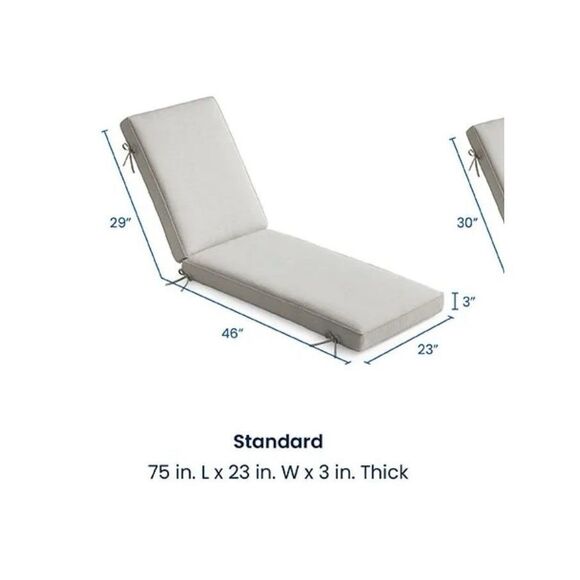 The Company Store Sunbrella® Chaise Lounge Cushion in Sapphire 75”x23”x3”. New! - Picture 6 of 6